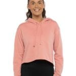 Next Level - Women's Hooded Sweatshirt, Laguna Sueded Raw Edge Crop Hoodie