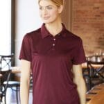 Sierra Pacific Women's Polo Shirt, Moisture Free Mesh Short Sleeve Tops, Collared Polo Shirt