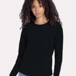 Next Level Women's Cotton Long Sleeve T-Shirt, Classic Fit Crewneck Tee, XS - 3XL
