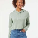 Independent Trading Co. - Women’s Crop Hooded Sweatshirt, Lightweight Long sleeve Sweatshirt