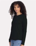 Next Level Women's Cotton Long Sleeve T-Shirt, Classic Fit Crewneck Tee, XS - 3XL - Image 2