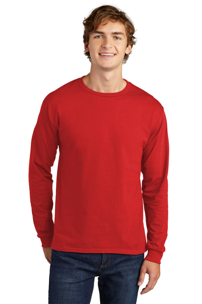 Hanes Essential T-Shirt, 100% Cotton Long Sleeve T-Shirt - Image 1