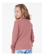BELLA + CANVAS Youth Crewneck Sweatshirt, Long Sleeve Sponge Fleece Pullover Sweater - Image 3