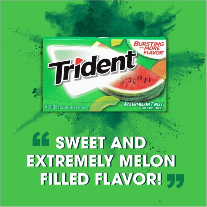 Watermelon Twist Trident Sugar Free Gum, 1.2 oz Per Pack - Image 1