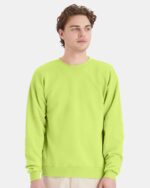 Hanes High Visibility Ecosmart Crewneck Sweatshirt - P160, Safety Workwear. - Image 6