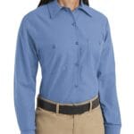 Red Kap Women's 4.25 oz Long Sleeve Industrial Work Shirt with Gripper At Neck