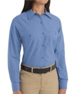 Red Kap Women's 4.25 oz Long Sleeve Industrial Work Shirt with Gripper At Neck
